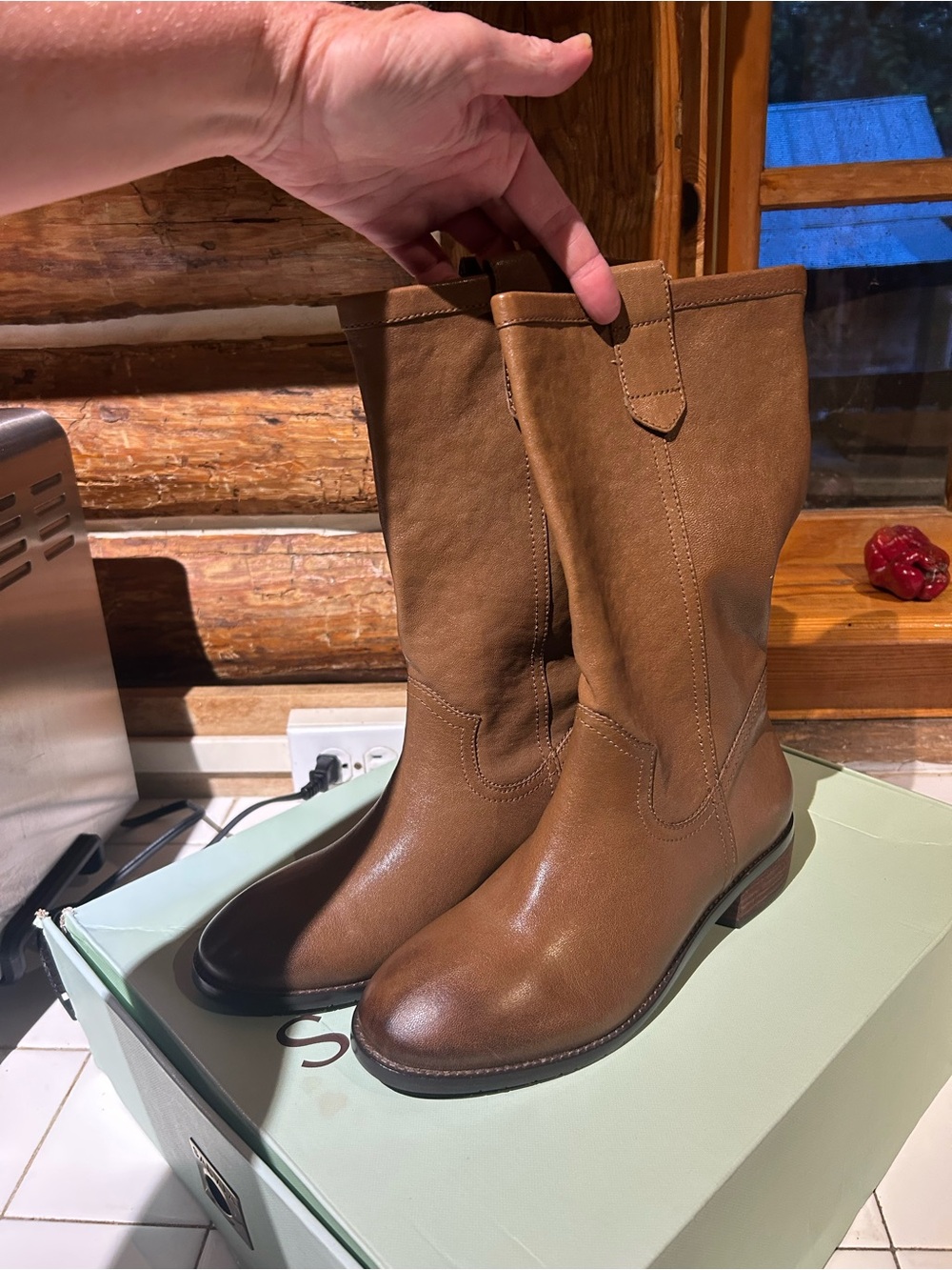 Salvia Sheepskin Leather Boots